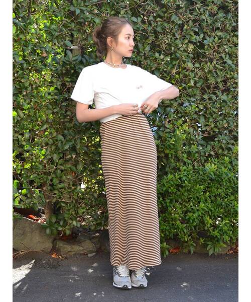 Ungrid（アングリッド）の「レイヤードテレコキャミワンピース（ワンピース・レディース・オレンジ/グリーン/ブラック/ブラウン・FREE）」の9枚目の写真