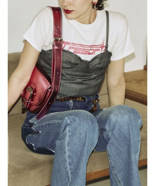 jouetie（ジュエティ）の「カラーステッチコルセット（キャミソール・レディース・ブラック/オフホワイト/グレー・MEDIUM）」の4枚目の写真