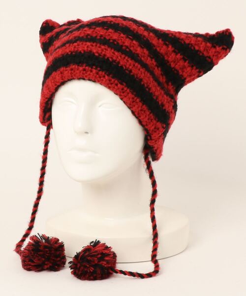 セール】【HIKA】猫耳ボンボンワッチCAP（ニットキャップ