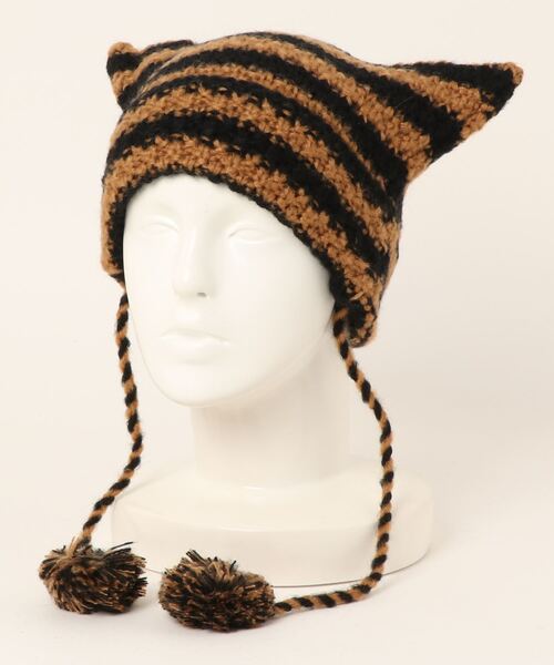 HIKA】猫耳ボンボンワッチCAP（ニットキャップ/ビーニー）｜HIKA