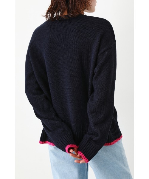 RODEO CROWNS WIDE BOWL（ロデオクラウンズワイドボウル）の「ポイントカラーニットトップス（ニット/セーター・レディース・グリーン/アイボリー/ネイビー・FREE）」の6枚目の写真