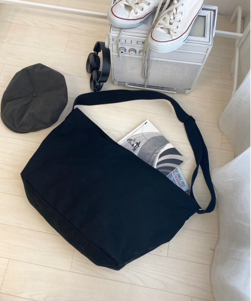 WEGO（ウィゴー）の「WEGO/キャンバスBIGショルダー（ショルダーバッグ・レディース・ブラック/ナチュラル/カーキ・FREE）」の14枚目の写真