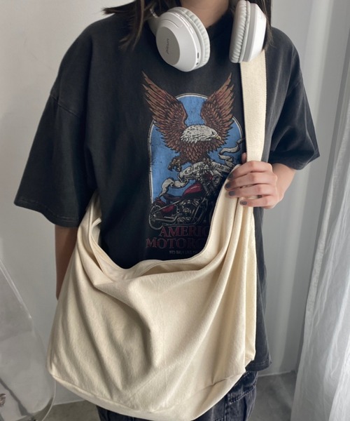 WEGO（ウィゴー）の「WEGO/キャンバスBIGショルダー（ショルダーバッグ・レディース・ブラック/ナチュラル/カーキ・FREE）」の20枚目の写真