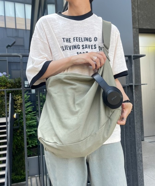 WEGO（ウィゴー）の「WEGO/キャンバスBIGショルダー（ショルダーバッグ・レディース・ブラック/ナチュラル/カーキ・FREE）」の18枚目の写真