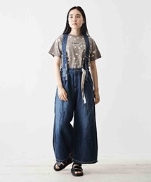 TOBILA | 9オンス綿麻デニムサスペンダー付ワイドパンツ(デニムパンツ)
