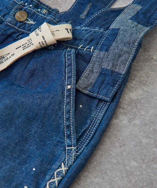 TOBILA(トビラ)の「9オンス綿麻デニムサスペンダー付ワイドパンツ(デニムパンツ・レディース・インディゴブルー/ライトブルー・M)」の19枚目の写真