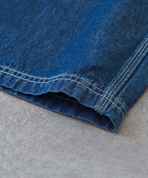 TOBILA(トビラ)の「9オンス綿麻デニムサスペンダー付ワイドパンツ(デニムパンツ・レディース・インディゴブルー/ライトブルー・M)」の15枚目の写真