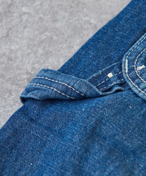 TOBILA(トビラ)の「9オンス綿麻デニムサスペンダー付ワイドパンツ(デニムパンツ・レディース・インディゴブルー/ライトブルー・M)」の6枚目の写真