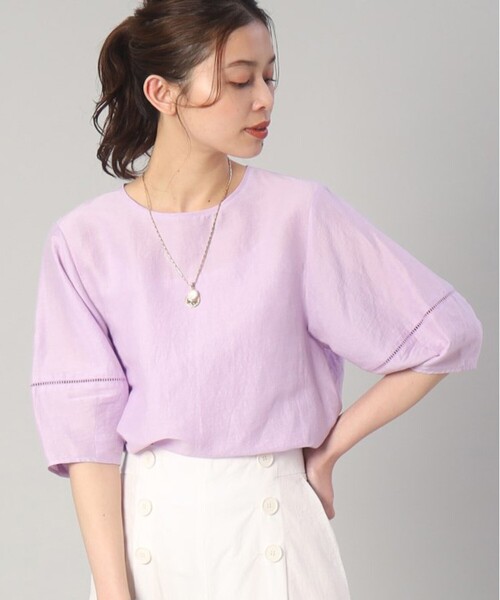 新品☆アンタイトル　【洗える】リネン混 袖コンシャスブラウス UNTITLED（アンタイトル）の「◇【スタッフイチオシ！／接触冷感
