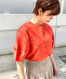◆【スタッフイチオシ!/接触冷感/洗える】リネン混 袖コンシャスブラウス