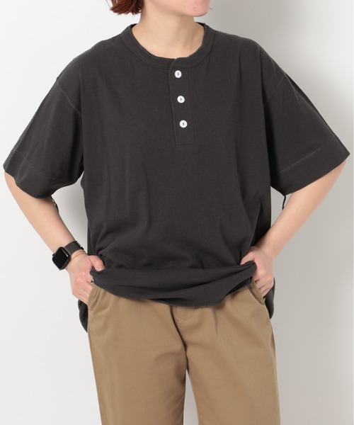 Healthknit(ヘルスニット)の「【Healthknit】P-906S パック入り ヘンリーコットンTシャツ 半袖 5.4oz(Tシャツ/カットソー・メンズ・ホワイト/ベージュ/ブラック/グレー/チャコールグレー/ネイビー・XL/M/L)」の14枚目の写真