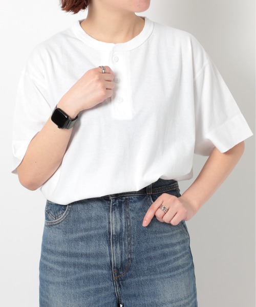 Healthknit(ヘルスニット)の「【Healthknit】P-906S パック入り ヘンリーコットンTシャツ 半袖 5.4oz(Tシャツ/カットソー・メンズ・ホワイト/ベージュ/ブラック/グレー/チャコールグレー/ネイビー・XL/M/L)」の8枚目の写真