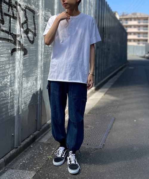 Healthknit(ヘルスニット)の「【Healthknit】P-906S パック入り ヘンリーコットンTシャツ 半袖 5.4oz(Tシャツ/カットソー・メンズ・ホワイト/ベージュ/ブラック/グレー/チャコールグレー/ネイビー・XL/M/L)」の11枚目の写真