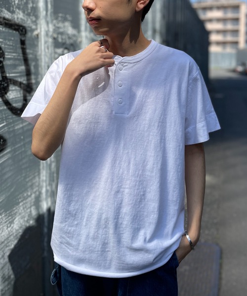 Healthknit(ヘルスニット)の「【Healthknit】P-906S パック入り ヘンリーコットンTシャツ 半袖 5.4oz(Tシャツ/カットソー・メンズ・ホワイト/ベージュ/ブラック/グレー/チャコールグレー/ネイビー・XL/M/L)」の7枚目の写真