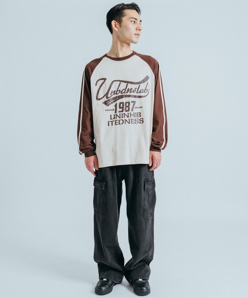 Goa ゴア　ベージュ 長袖 Tシャツ 装飾プリント 楽天市場】ロンT / CUBE SUGAR 度詰天竺 ハードウォッシュ 長袖