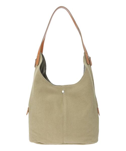 Samansa Mos2 blue（サマンサモスモスブルー）の「キャンバス×合皮ダブルジップトートバッグ（ハンドバッグ・レディース・ネイビー/キナリ/カーキ・ﾌﾘ-）」の3枚目の写真