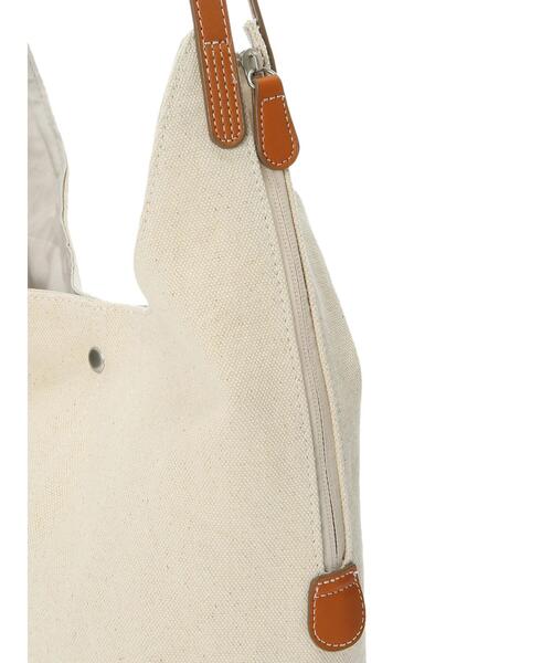 Samansa Mos2 blue（サマンサモスモスブルー）の「キャンバス×合皮ダブルジップトートバッグ（ハンドバッグ・レディース・ネイビー/キナリ/カーキ・ﾌﾘ-）」の12枚目の写真