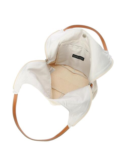 Samansa Mos2 blue（サマンサモスモスブルー）の「キャンバス×合皮ダブルジップトートバッグ（ハンドバッグ・レディース・ネイビー/キナリ/カーキ・ﾌﾘ-）」の10枚目の写真