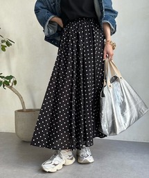 プリントコットンギャザースカート