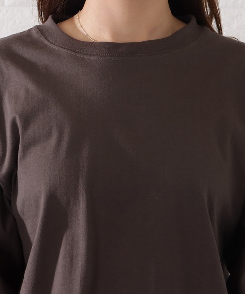 DAYRA(デイラ)の「ラウンドネックコットン長袖カラープルオーバー(シャツ/ブラウス・レディース・ダークグレー/グリーン/グレイッシュベージュ/ブラック/ホワイト・M/S/L/XL)」の20枚目の写真