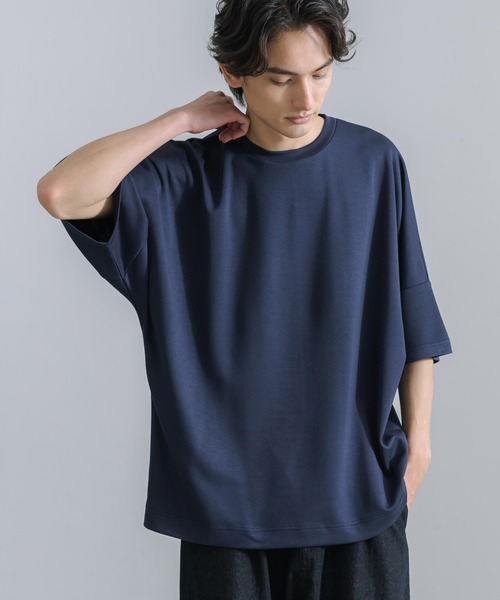 Rocky Monroe(ロッキーモンロー)の「オーバーサイズ ドルマン半袖Tシャツ 接触冷感(Tシャツ/カットソー・メンズ・ホワイト/ライトグレー/ブラック/ネイビー/グリーン/ブルーグレー・M/L)」の6枚目の写真