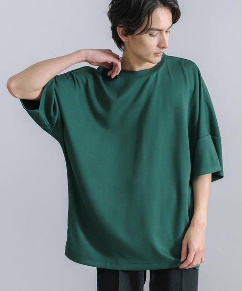 Rocky Monroe(ロッキーモンロー)の「オーバーサイズ ドルマン半袖Tシャツ 接触冷感(Tシャツ/カットソー・メンズ・ホワイト/ライトグレー/ブラック/ネイビー/グリーン/ブルーグレー・M/L)」の1枚目の写真
