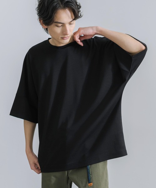 Rocky Monroe(ロッキーモンロー)の「オーバーサイズ ドルマン半袖Tシャツ 接触冷感(Tシャツ/カットソー・メンズ・ホワイト/ライトグレー/ブラック/ネイビー/グリーン/ブルーグレー・M/L)」の3枚目の写真
