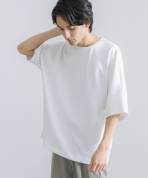 Rocky Monroe(ロッキーモンロー)の「オーバーサイズ ドルマン半袖Tシャツ 接触冷感(Tシャツ/カットソー・メンズ・ホワイト/ライトグレー/ブラック/ネイビー/グリーン/ブルーグレー・M/L)」の7枚目の写真