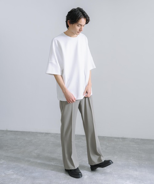 Rocky Monroe(ロッキーモンロー)の「オーバーサイズ ドルマン半袖Tシャツ 接触冷感(Tシャツ/カットソー・メンズ・ホワイト/ライトグレー/ブラック/ネイビー/グリーン/ブルーグレー・M/L)」の9枚目の写真