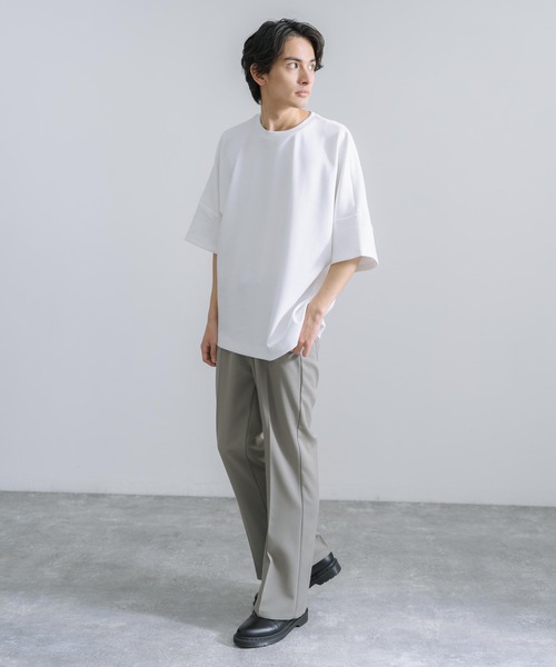 Rocky Monroe(ロッキーモンロー)の「オーバーサイズ ドルマン半袖Tシャツ 接触冷感(Tシャツ/カットソー・メンズ・ホワイト/ライトグレー/ブラック/ネイビー/グリーン/ブルーグレー・M/L)」の10枚目の写真