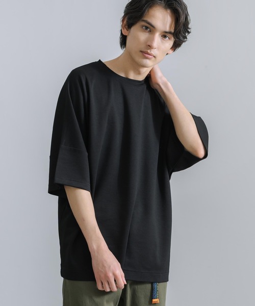 Rocky Monroe(ロッキーモンロー)の「オーバーサイズ ドルマン半袖Tシャツ 接触冷感(Tシャツ/カットソー・メンズ・ホワイト/ライトグレー/ブラック/ネイビー/グリーン/ブルーグレー・M/L)」の12枚目の写真