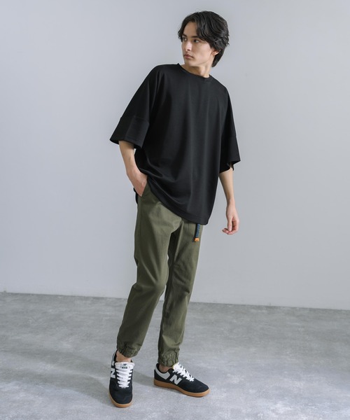 Rocky Monroe(ロッキーモンロー)の「オーバーサイズ ドルマン半袖Tシャツ 接触冷感(Tシャツ/カットソー・メンズ・ホワイト/ライトグレー/ブラック/ネイビー/グリーン/ブルーグレー・M/L)」の13枚目の写真