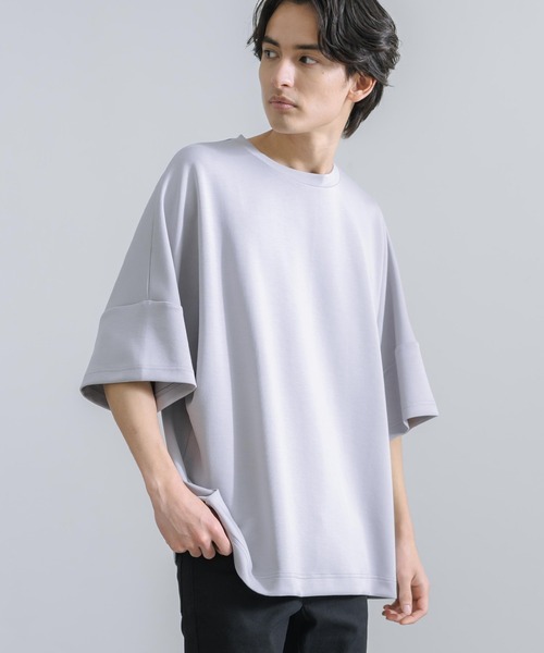 Rocky Monroe(ロッキーモンロー)の「オーバーサイズ ドルマン半袖Tシャツ 接触冷感(Tシャツ/カットソー・メンズ・ホワイト/ライトグレー/ブラック/ネイビー/グリーン/ブルーグレー・M/L)」の15枚目の写真