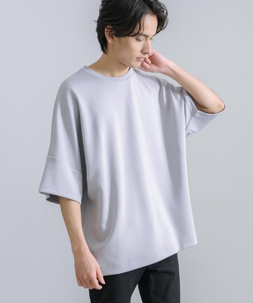 Rocky Monroe(ロッキーモンロー)の「オーバーサイズ ドルマン半袖Tシャツ 接触冷感(Tシャツ/カットソー・メンズ・ホワイト/ライトグレー/ブラック/ネイビー/グリーン/ブルーグレー・M/L)」の16枚目の写真