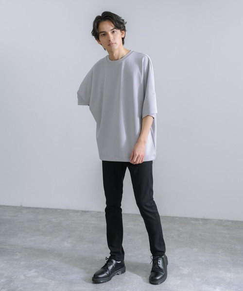 Rocky Monroe(ロッキーモンロー)の「オーバーサイズ ドルマン半袖Tシャツ 接触冷感(Tシャツ/カットソー・メンズ・ホワイト/ライトグレー/ブラック/ネイビー/グリーン/ブルーグレー・M/L)」の17枚目の写真