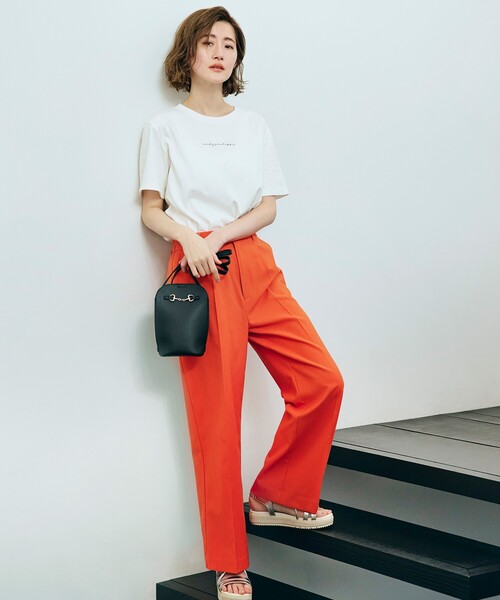 grove（グローブ）の「◆ソフトな清涼感！！シワになりにくいキレイ目ストレート夏パンツ！！（その他パンツ・レディース・アイボリー/オレンジ/ブラック/ブラウン系・02/03/01/05/04）」の15枚目の写真