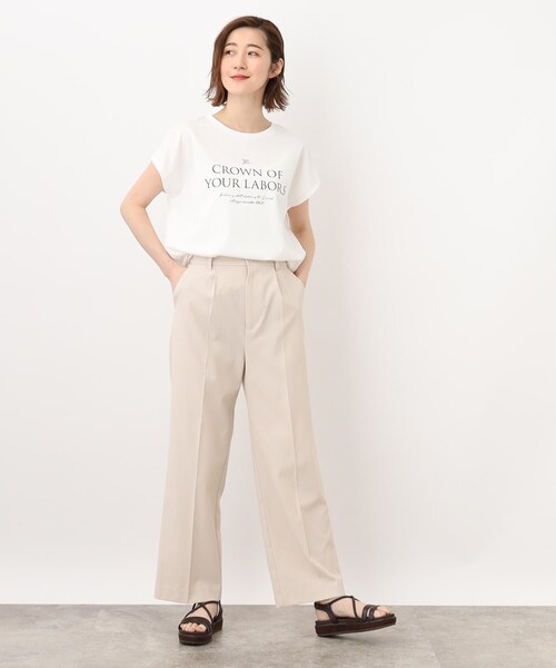 grove（グローブ）の「◆ソフトな清涼感！！シワになりにくいキレイ目ストレート夏パンツ！！（その他パンツ・レディース・アイボリー/オレンジ/ブラック/ブラウン系・02/03/01/05/04）」の22枚目の写真