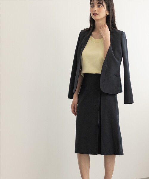 index（インデックス）の「◆セットアップ対応 リネンライクノーカラージャケット【洗える/イージーケア/アンチピリング/ストレッチ】（ノーカラージャケット・レディース・ライトグレー/ネイビー/ネイビー系5/ライトブルー・36/40/38/42）」の17枚目の写真