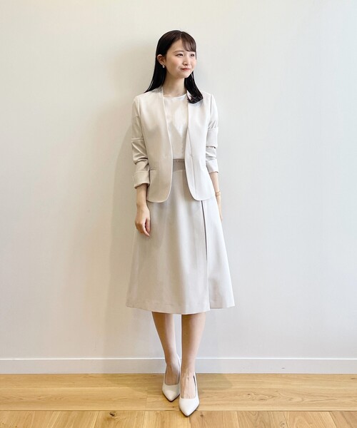 index（インデックス）の「◆セットアップ対応 リネンライクノーカラージャケット【洗える/イージーケア/アンチピリング/ストレッチ】（ノーカラージャケット・レディース・ライトグレー/ネイビー/ネイビー系5/ライトブルー・36/40/38/42）」の21枚目の写真