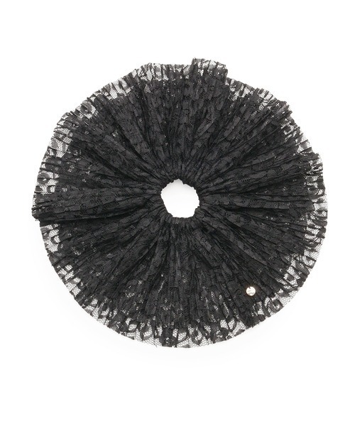 SNIDEL（スナイデル）の「プリーツレースシュシュ（シュシュ・レディース・アイボリー/ブラウン/ブラック・FREE）」の3枚目の写真