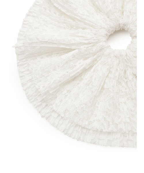 SNIDEL（スナイデル）の「プリーツレースシュシュ（シュシュ・レディース・アイボリー/ブラウン/ブラック・FREE）」の7枚目の写真