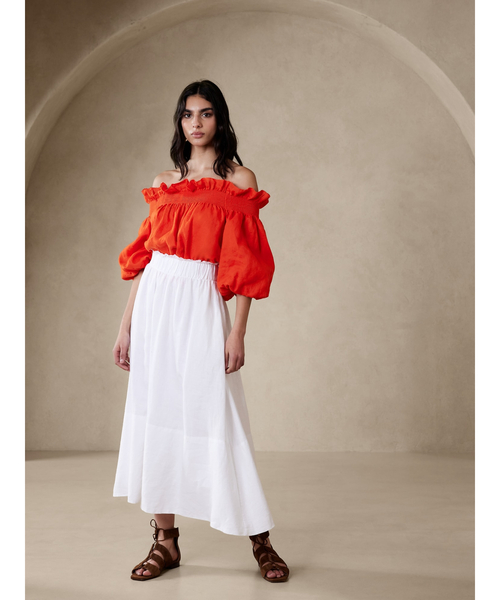 Banana Republic(バナナリパブリック)の「Bria リネン ミディスカート(スカート・レディース・ブラック/その他・XS/S/M/L)」の8枚目の写真