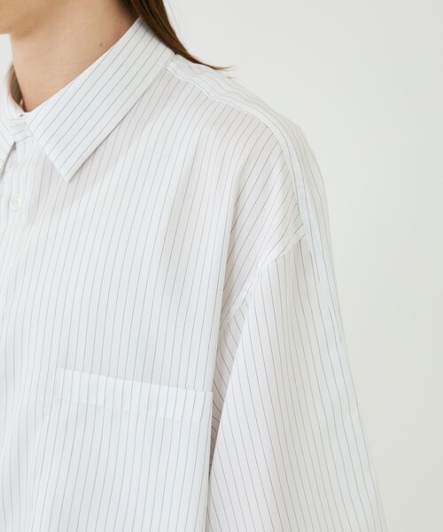 UNITED TOKYO(ユナイテッドトウキョウ)の「200/2 綿ストライプオーバーシャツ(半袖)(シャツ/ブラウス・メンズ・ホワイト/ブルー/ミント・1/2)」の14枚目の写真