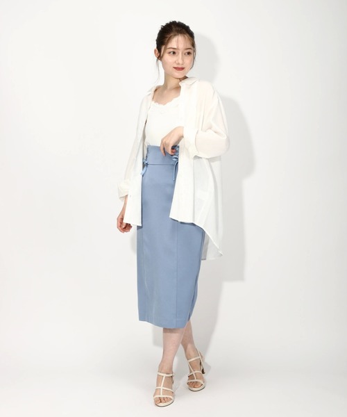 MISCH MASCH（ミッシュマッシュ）の「フレンチリネンシャツカラー長袖（シャツ/ブラウス・レディース・ベージュ/ネイビー/ホワイト/ピンク・MEDIUM）」の12枚目の写真