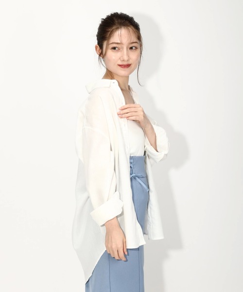 MISCH MASCH（ミッシュマッシュ）の「フレンチリネンシャツカラー長袖（シャツ/ブラウス・レディース・ベージュ/ネイビー/ホワイト/ピンク・MEDIUM）」の11枚目の写真