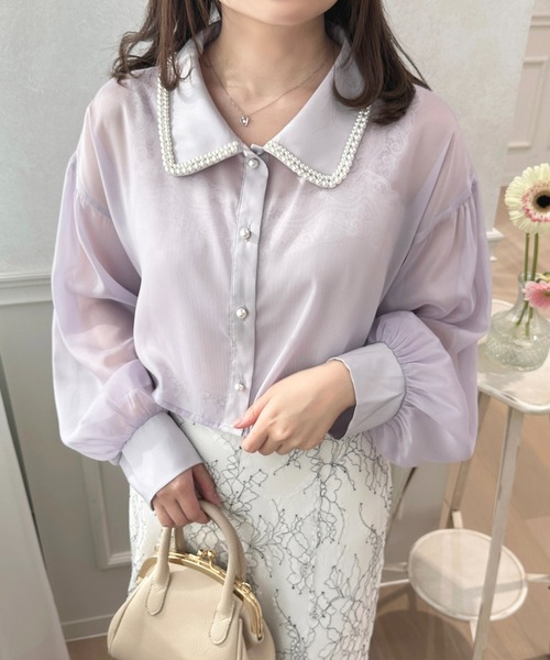 apres jour（アプレジュール）の「パールカラーシアーショートシャツ【ZOZOTOWN限定アイテム】（シャツ/ブラウス・レディース・オフホワイト/ラベンダー/グレー・X-LARGE/フリー）」の21枚目の写真