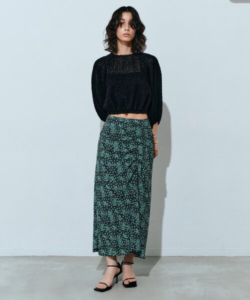 CODE A（コードエー）の「flower print skirt（スカート・レディース・ブラック系/ブルー系5・34/36/38）」の14枚目の写真