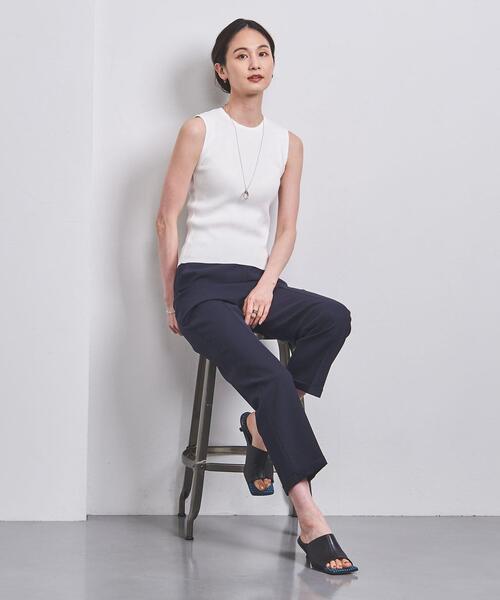 UNITED ARROWS 新品 シルクコットン ノースリーブリブニット 定価14300円 ニット ベージュ ユナイテッドアローズ 4-0818S 244574 UNITED ARROWS 新品 シルクコットン ノースリーブリブニット