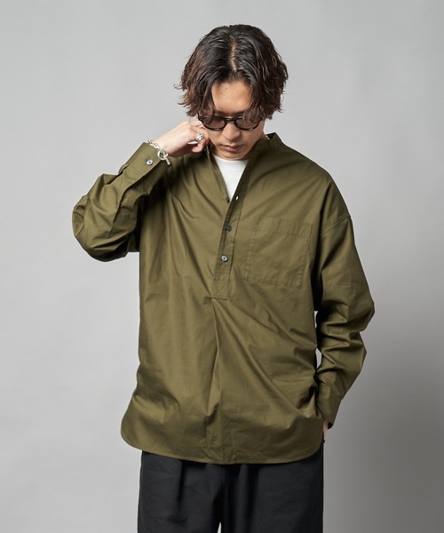 【PUBLUX/パブリュクス】バンドカラープルオーバーシャツ/オーバーサイズ（シャツ/ブラウス）｜PUBLUX（パブリュクス） wif.tv