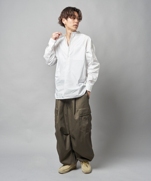 【PUBLUX/パブリュクス】バンドカラープルオーバーシャツ/オーバーサイズ（シャツ/ブラウス）｜PUBLUX（パブリュクス） wif.tv